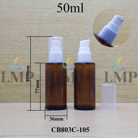 Chai thủy tinh nâu đầu giọt giọt 1 viền