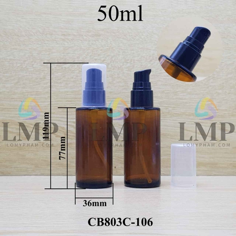 Chai thủy tinh nâu đầu giọt giọt 1 viền