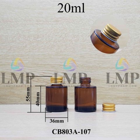 Chai thủy tinh nâu nắp nhôm cuốn