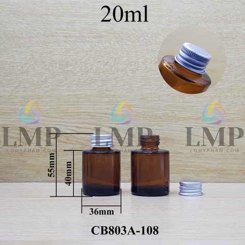 Chai thủy tinh nâu nắp nhôm cuốn