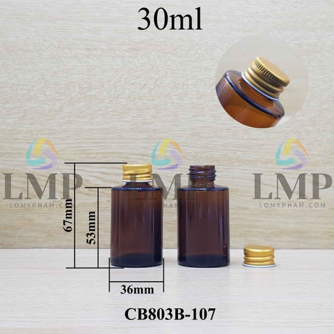 Chai thủy tinh nâu nắp nhôm cuốn