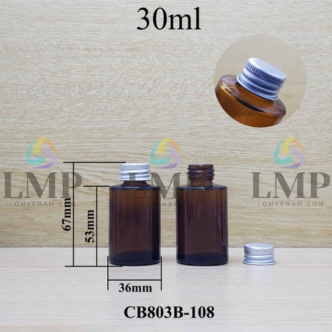 Chai thủy tinh nâu nắp nhôm cuốn