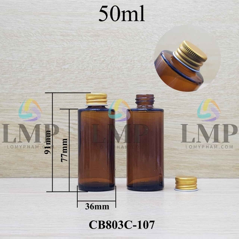 Chai thủy tinh nâu nắp nhôm cuốn