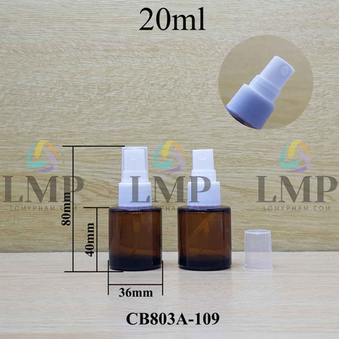 Chai thủy tinh nâu đầu phun sương sọc