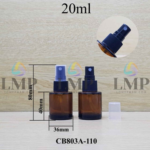 Chai thủy tinh nâu đầu phun sương sọc