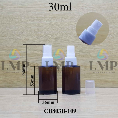 Chai thủy tinh nâu đầu phun sương sọc