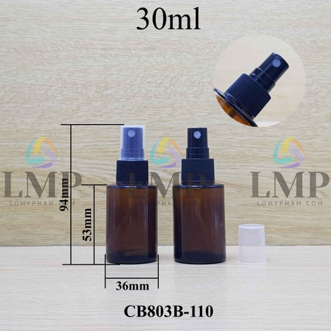 Chai thủy tinh nâu đầu phun sương sọc