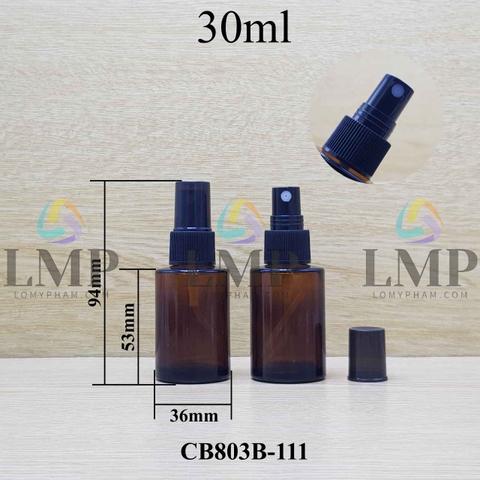 Chai thủy tinh nâu đầu phun sương sọc