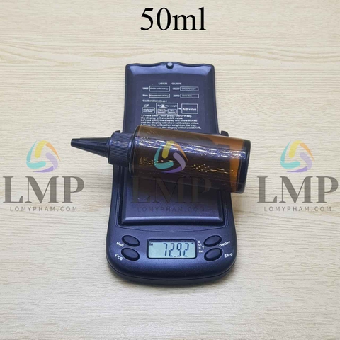 Chai thủy tinh nâu nắp nhọn sọc