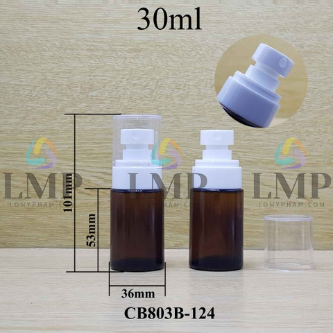 Chai thủy tinh nâu đầu phun sương loại nhỏ