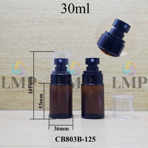 Chai thủy tinh nâu đầu phun sương loại nhỏ