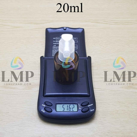 Chai thủy tinh nâu đầu xịt mũi 90 độ