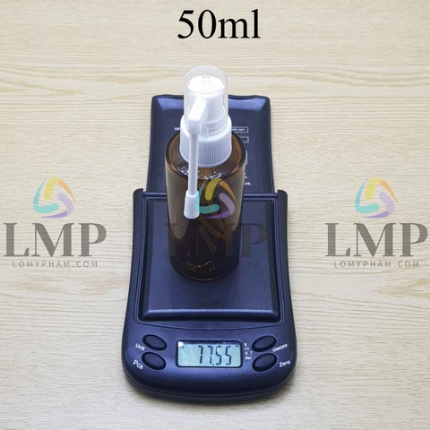 Chai thủy tinh nâu đầu xịt mũi 360 độ