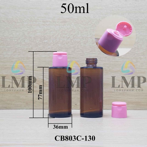 Chai thủy tinh nâu nắp bật trơn mờ