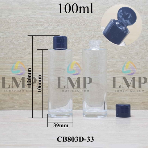 Chai thủy tinh nắp bật trơn bóng