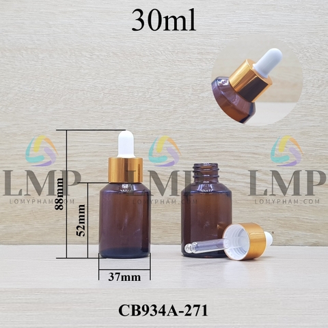 Chai thủy tinh vát nắp bóp khoen nhôm 30ml