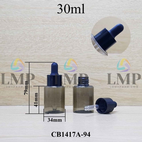 Chai PETG vai ngang nắp bóp khoen nhựa 30ml