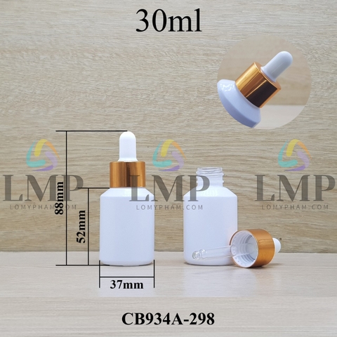 Chai thủy tinh vát nắp bóp khoen nhôm 30ml
