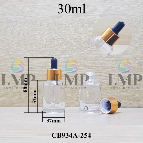 Chai thủy tinh vát nắp bóp khoen nhôm 30ml