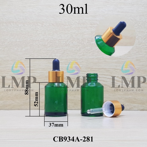 Chai thủy tinh vát nắp bóp khoen nhôm 30ml