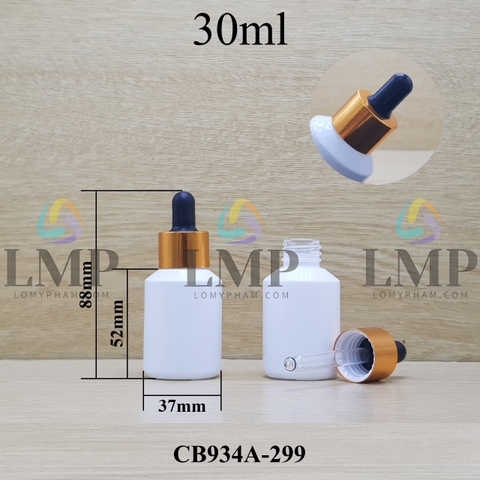 Chai thủy tinh vát nắp bóp khoen nhôm 30ml