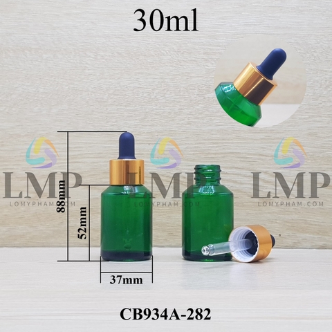 Chai thủy tinh vát nắp bóp khoen nhôm 30ml