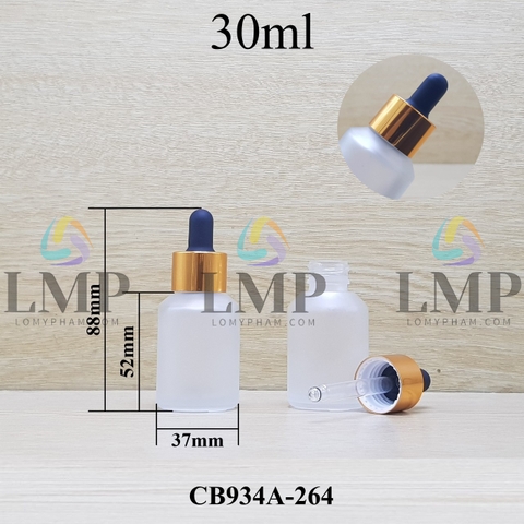 Chai thủy tinh vát nắp bóp khoen nhôm 30ml