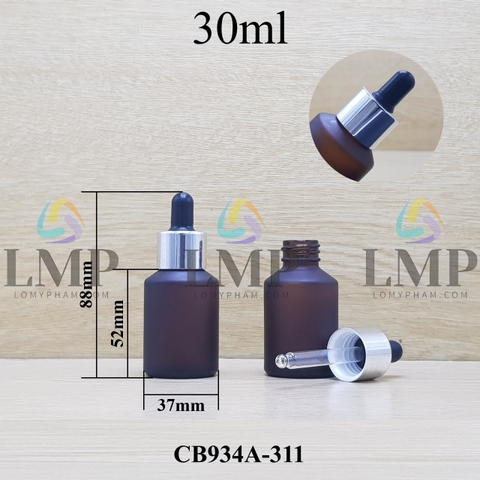 Chai thủy tinh vát nắp bóp khoen nhôm 30ml