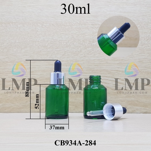 Chai thủy tinh vát nắp bóp khoen nhôm 30ml