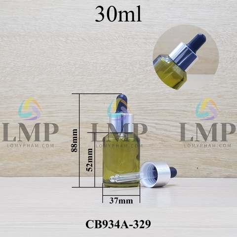 Chai thủy tinh vát nắp bóp khoen nhôm 30ml
