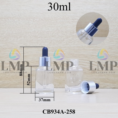 Chai thủy tinh vát nắp bóp khoen nhôm 30ml