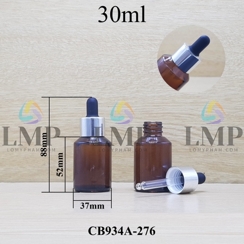 Chai thủy tinh vát nắp bóp khoen nhôm 30ml
