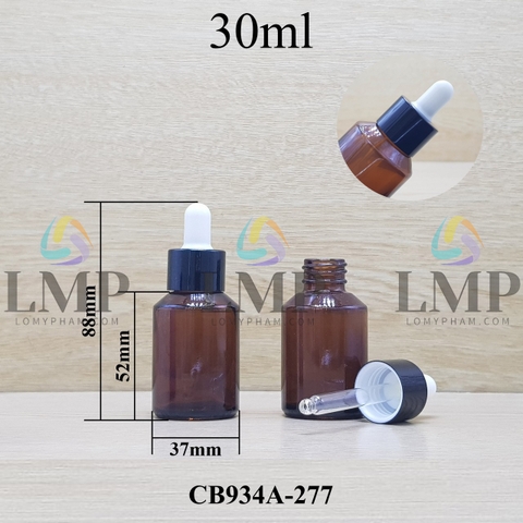 Chai thủy tinh vát nắp bóp khoen nhôm 30ml
