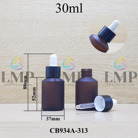 Chai thủy tinh vát nắp bóp khoen nhôm 30ml