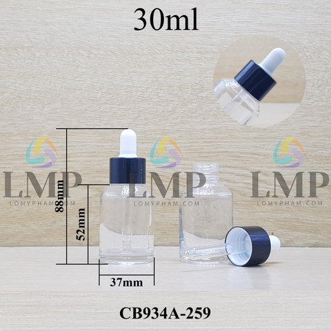 Chai thủy tinh vát nắp bóp khoen nhôm 30ml