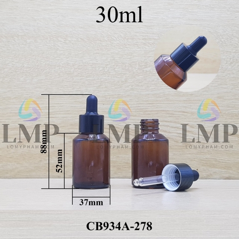 Chai thủy tinh vát nắp bóp khoen nhôm 30ml