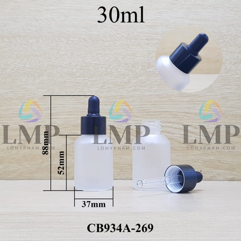 Chai thủy tinh vát nắp bóp khoen nhôm 30ml