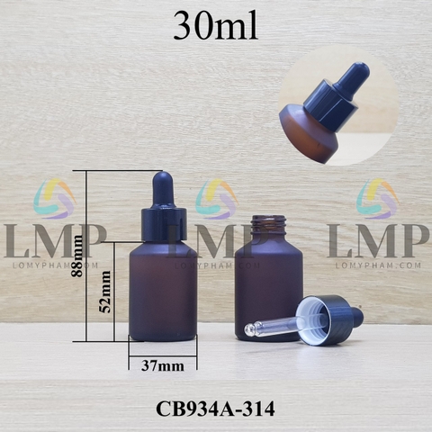 Chai thủy tinh vát nắp bóp khoen nhôm 30ml