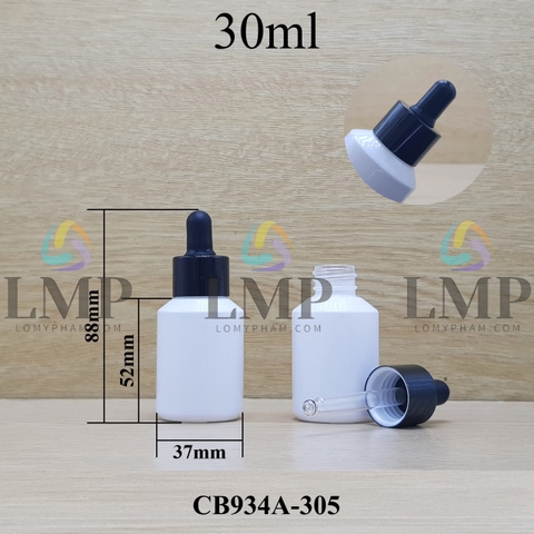 Chai thủy tinh vát nắp bóp khoen nhôm 30ml
