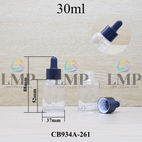 Chai thủy tinh vát nắp bóp khoen nhôm 30ml