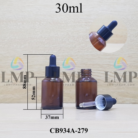 Chai thủy tinh vát nắp bóp khoen nhôm 30ml