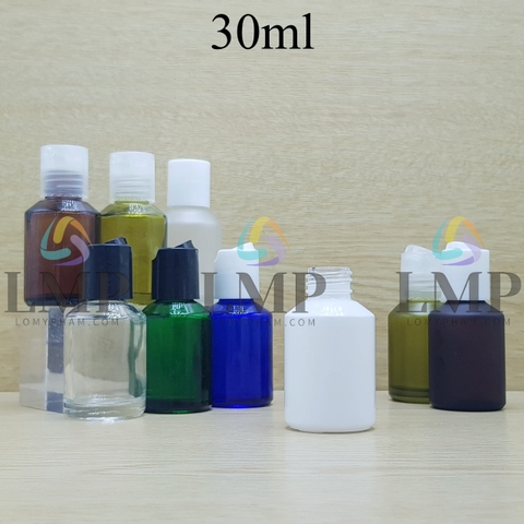 Chai thủy tinh vát nắp nhấn 30ml