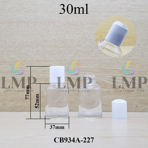 Chai thủy tinh vát nắp nhấn 30ml