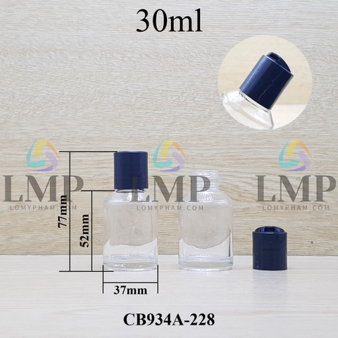 Chai thủy tinh vát nắp nhấn 30ml