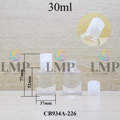 Chai thủy tinh vát nắp nhấn 30ml