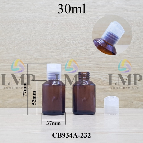 Chai thủy tinh vát nắp nhấn 30ml