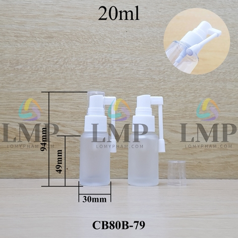 Chai thủy tinh đầu xịt mũi 360 độ