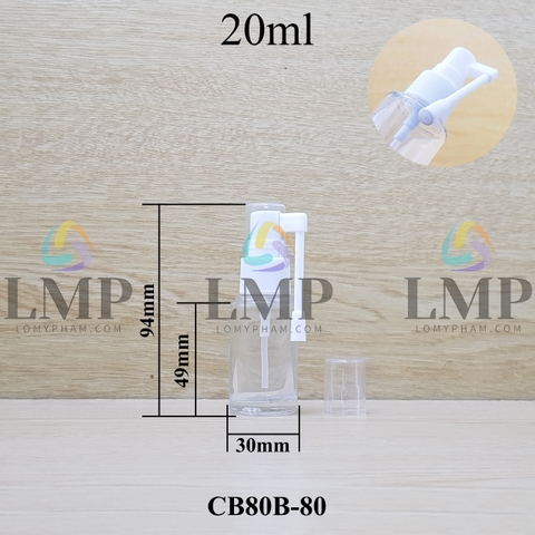 Chai thủy tinh đầu xịt mũi 360 độ