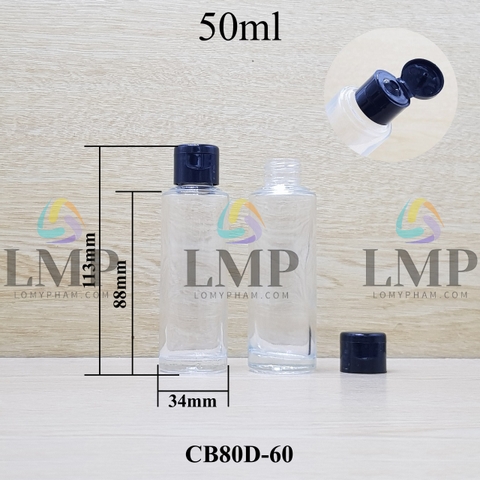 Chai thủy tinh nắp bật trơn bóng