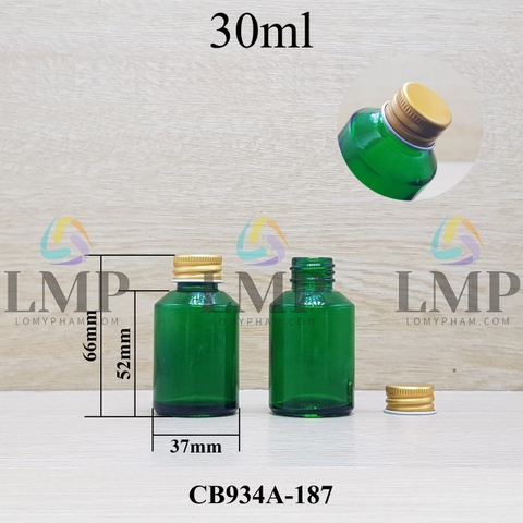 Chai thủy tinh vát nắp nhôm cuốn 30ml